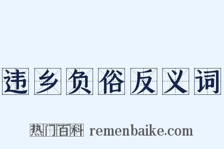 违乡负俗反义词是什么意思的图片